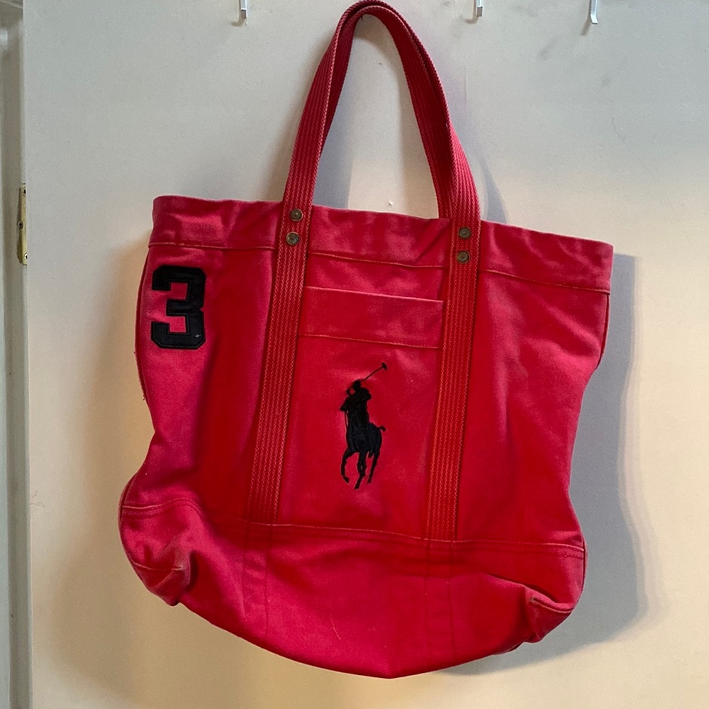 Vintage red and black Ralph Lauren over night bag (used but in great condition)